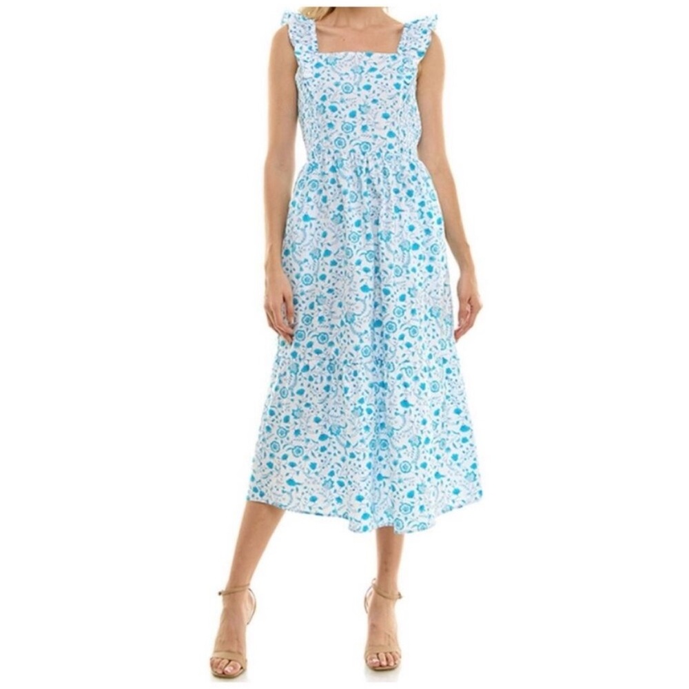 Draper James Blue Paisley Cotton Midi Sundress Size XXL